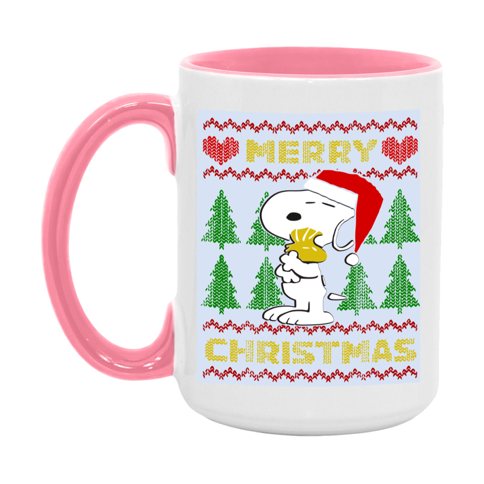 Peanuts Gang Christmas Mug, Snoopy Charlie Brown Holiday Coffee Cup, Ceramic Christmas Mug 11Oz Or 15Oz