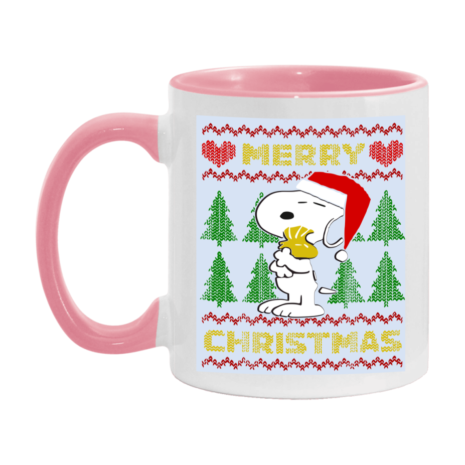Peanuts Gang Christmas Mug, Snoopy Charlie Brown Holiday Coffee Cup, Ceramic Christmas Mug 11Oz Or 15Oz