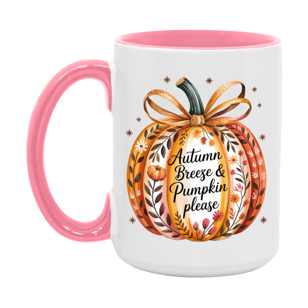 In Love With Fall Coffee Mug, Cozy Cute Autumn Coffee Cup, 11Oz Or 15Oz White Ceramic Mug