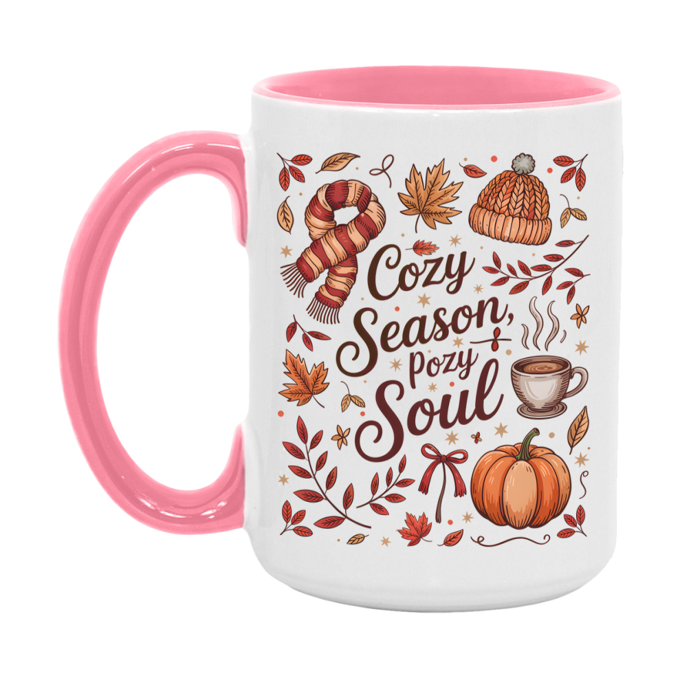In Love With Fall Coffee Mug, Cozy Cute Autumn Coffee Cup, 11Oz Or 15Oz White Ceramic Mug
