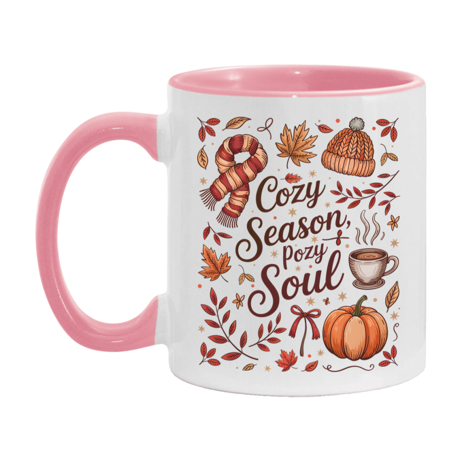 In Love With Fall Coffee Mug, Cozy Cute Autumn Coffee Cup, 11Oz Or 15Oz White Ceramic Mug