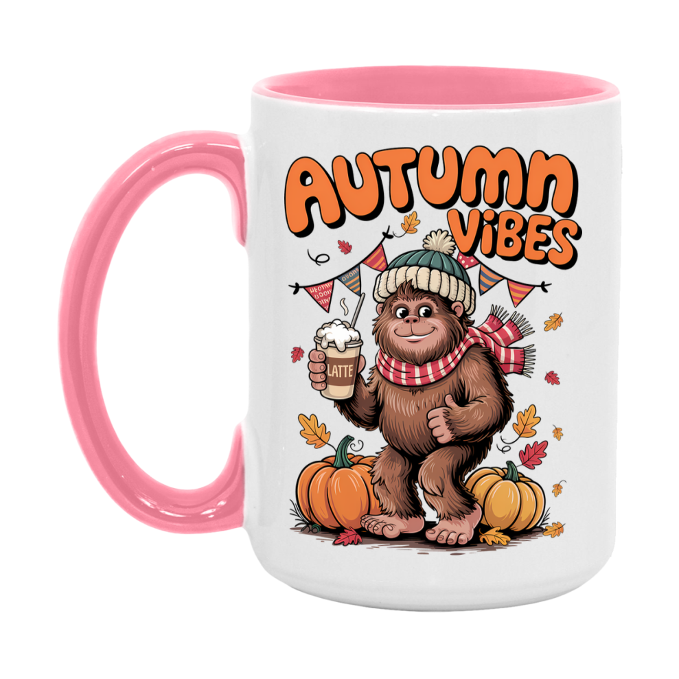 In Love With Fall Coffee Mug, Cozy Cute Autumn Coffee Cup, 11Oz Or 15Oz White Ceramic Mug