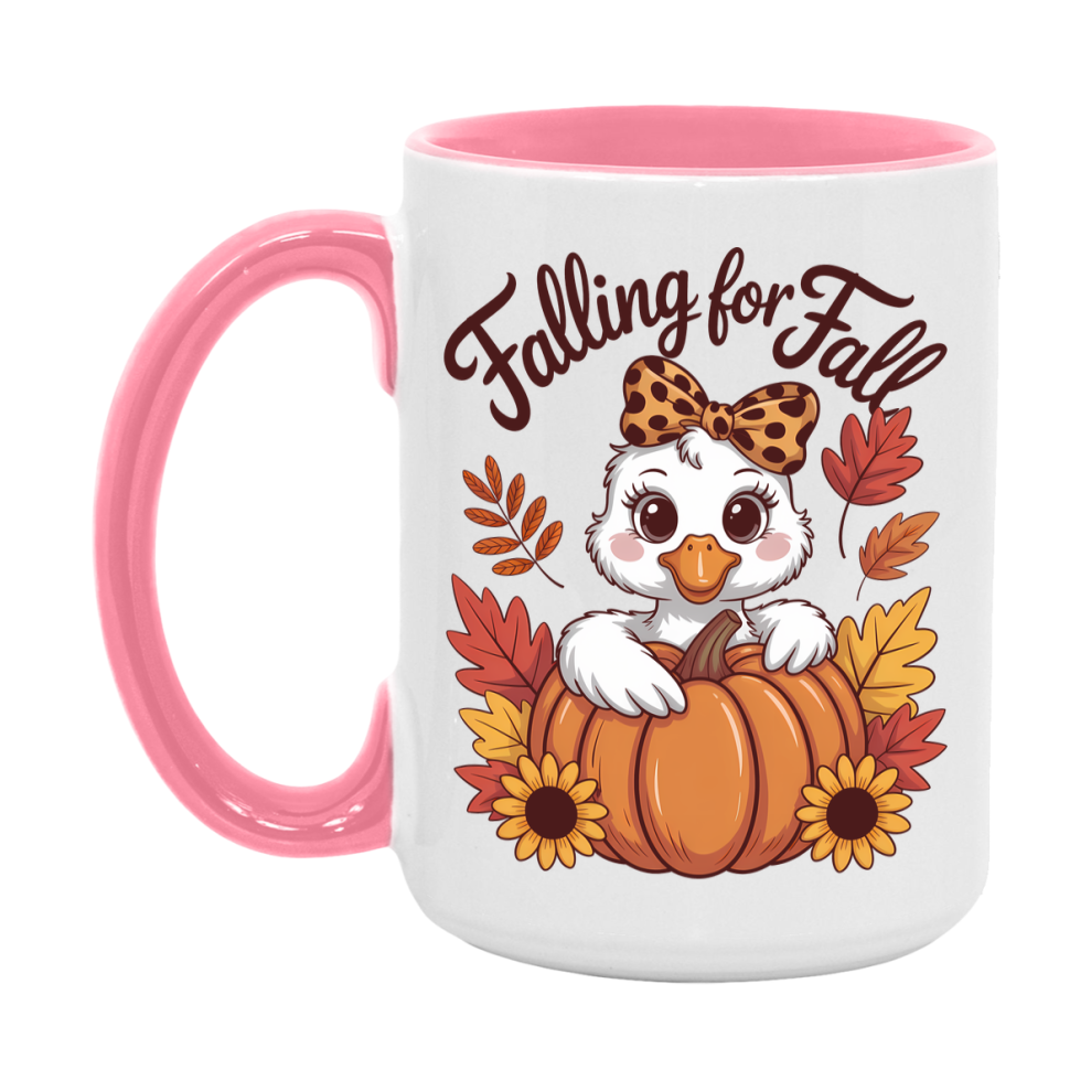 In Love With Fall Coffee Mug, Cozy Cute Autumn Coffee Cup, 11Oz Or 15Oz White Ceramic Mug