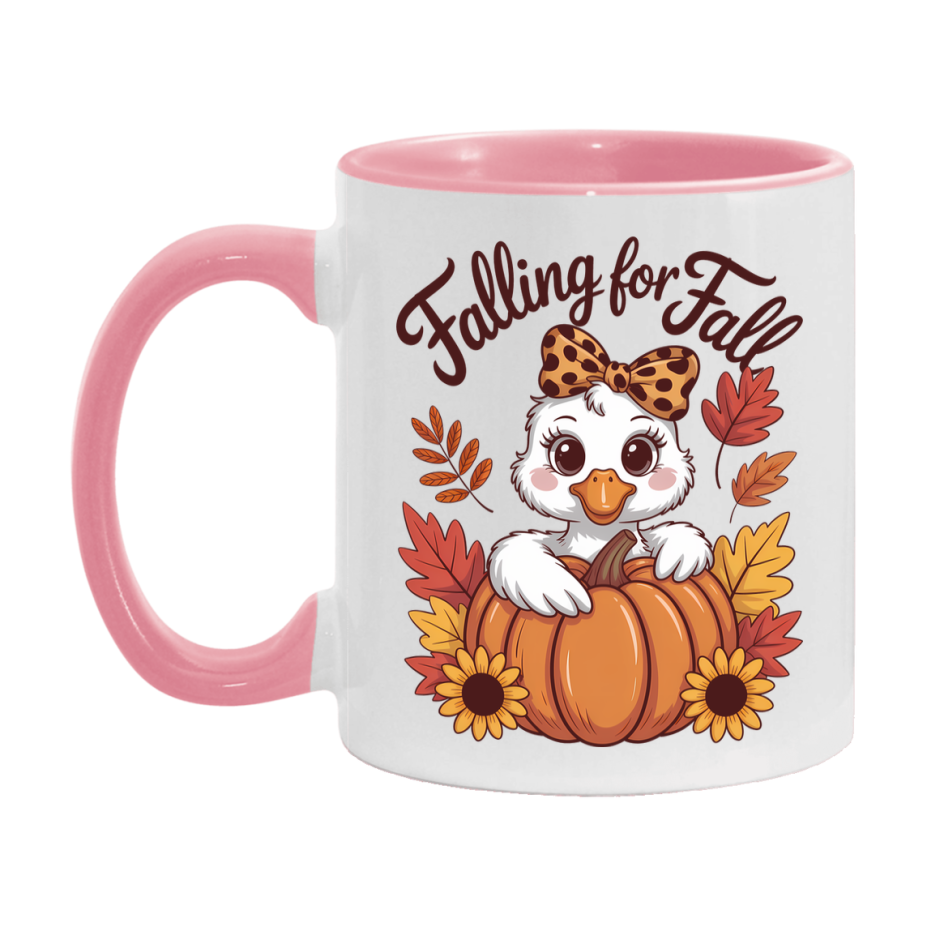 In Love With Fall Coffee Mug, Cozy Cute Autumn Coffee Cup, 11Oz Or 15Oz White Ceramic Mug