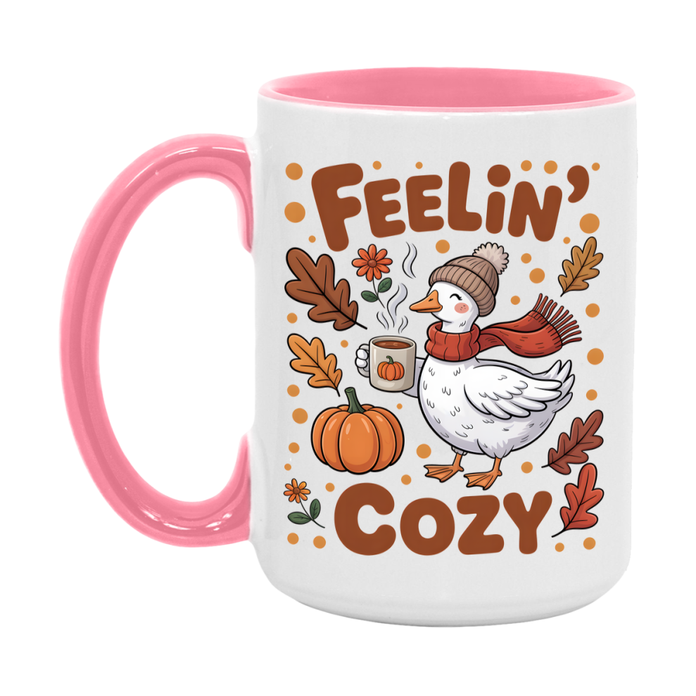 In Love With Fall Coffee Mug, Cozy Cute Autumn Coffee Cup, 11Oz Or 15Oz White Ceramic Mug
