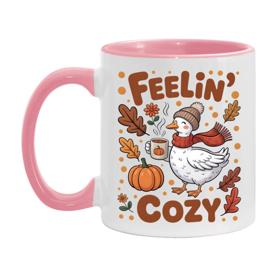In Love With Fall Coffee Mug, Cozy Cute Autumn Coffee Cup, 11Oz Or 15Oz White Ceramic Mug
