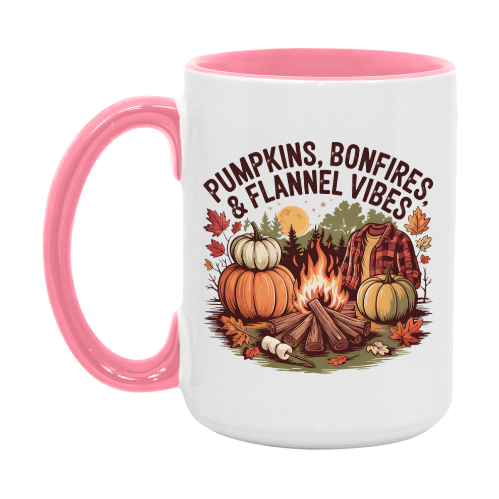 In Love With Fall Coffee Mug, Cozy Cute Autumn Coffee Cup, 11Oz Or 15Oz White Ceramic Mug