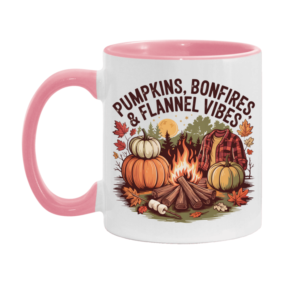 In Love With Fall Coffee Mug, Cozy Cute Autumn Coffee Cup, 11Oz Or 15Oz White Ceramic Mug