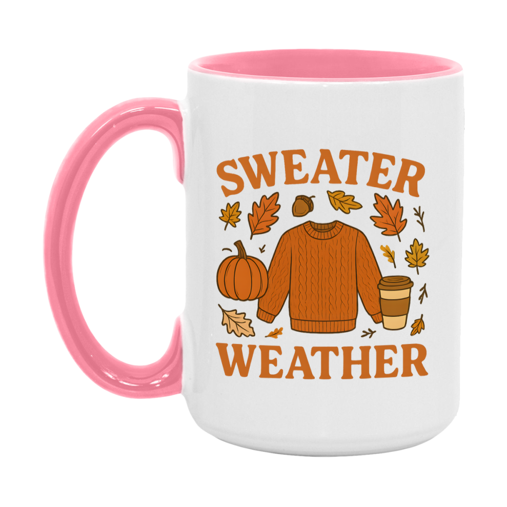 In Love With Fall Coffee Mug, Cozy Cute Autumn Coffee Cup, 11Oz Or 15Oz White Ceramic Mug