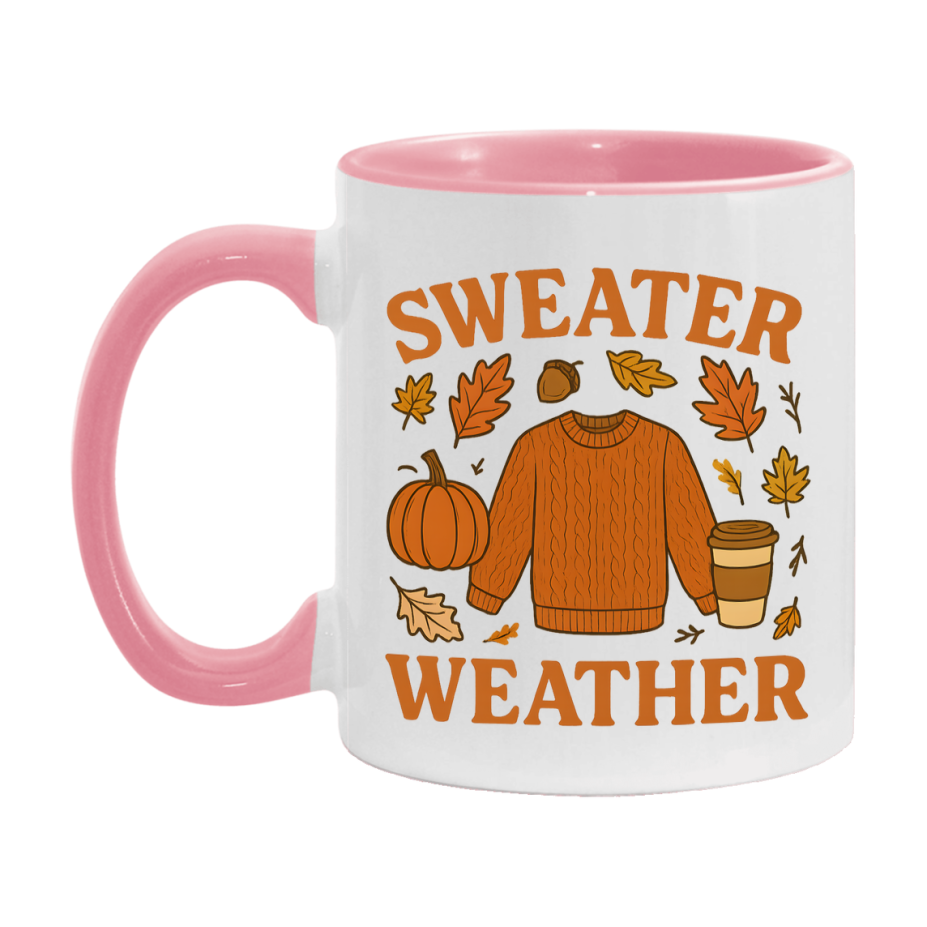 In Love With Fall Coffee Mug, Cozy Cute Autumn Coffee Cup, 11Oz Or 15Oz White Ceramic Mug