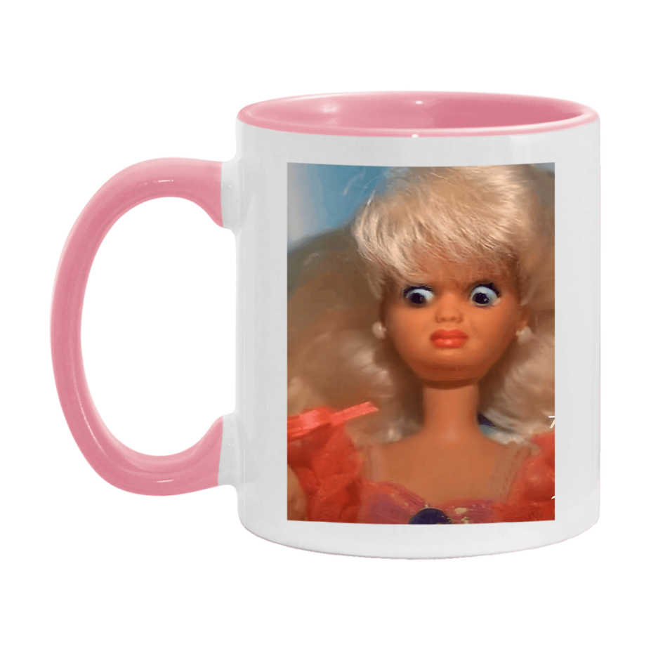 Disgusted Doll Face Mug, Funny Doll Face Meme Coffee Cup