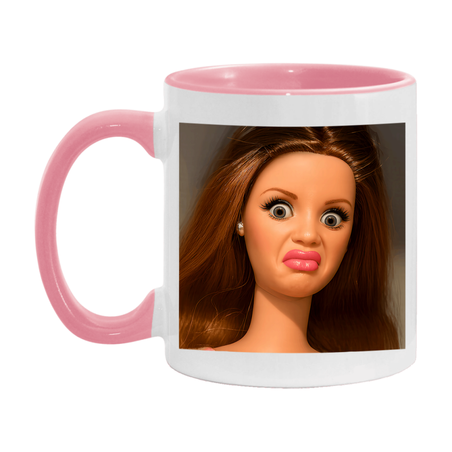 Disgusted Doll Face Mug, Funny Doll Face Meme Coffee Cup