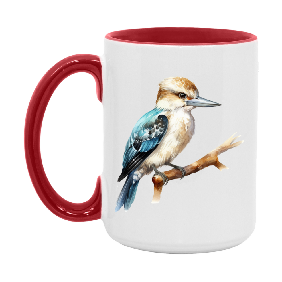 Bird Watching Mug, Kookaburra Song Bird Mug, 11oz or 15oz White Ceramic Coffee Mug Gift for Bird Watchers