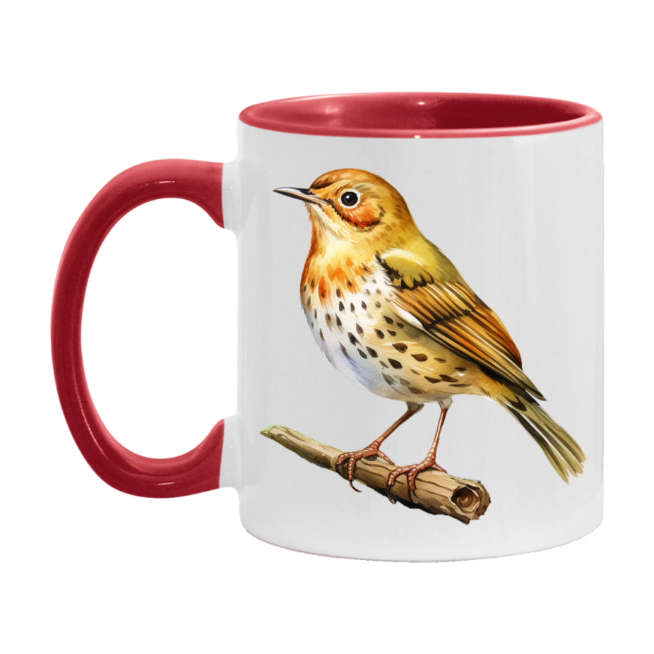 Bird Watching Mug, Ovenbird Song Bird Mug, 11oz or 15oz White Ceramic Coffee Mug Gift for Bird Watchers