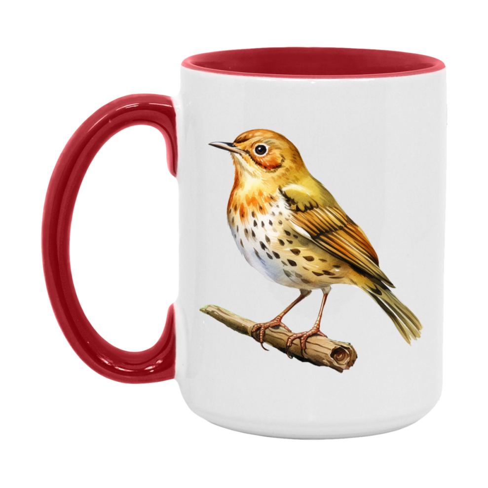 Bird Watching Mug, Ovenbird Song Bird Mug, 11oz or 15oz White Ceramic Coffee Mug Gift for Bird Watchers