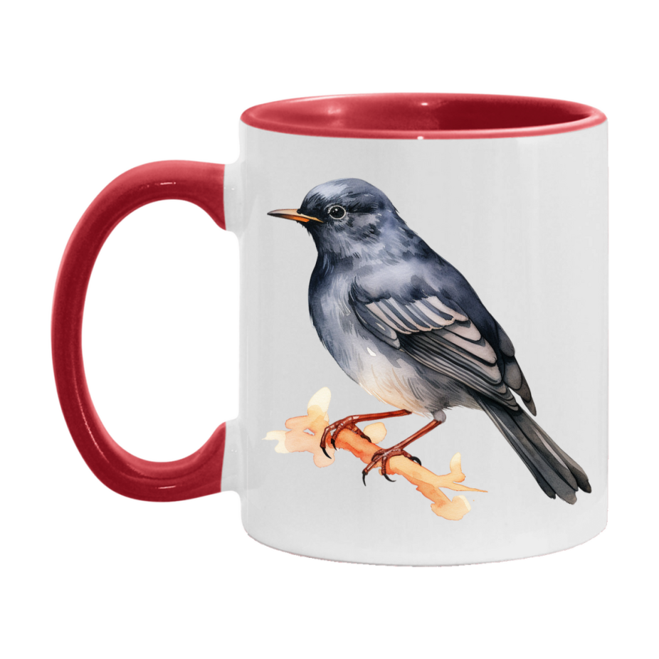 Bird Watching Mug, Slaty Backed Nightingale Thrush Song Bird Mug, 11oz or 15oz White Ceramic Coffee Mug Gift for Bird Watchers