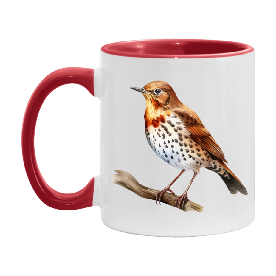 Bird Watching Mug, Song Thrush Song Bird Mug, 11oz or 15oz White Ceramic Coffee Mug Gift for Bird Watchers