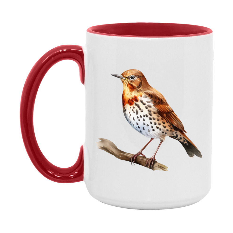 Bird Watching Mug, Song Thrush Song Bird Mug, 11oz or 15oz White Ceramic Coffee Mug Gift for Bird Watchers