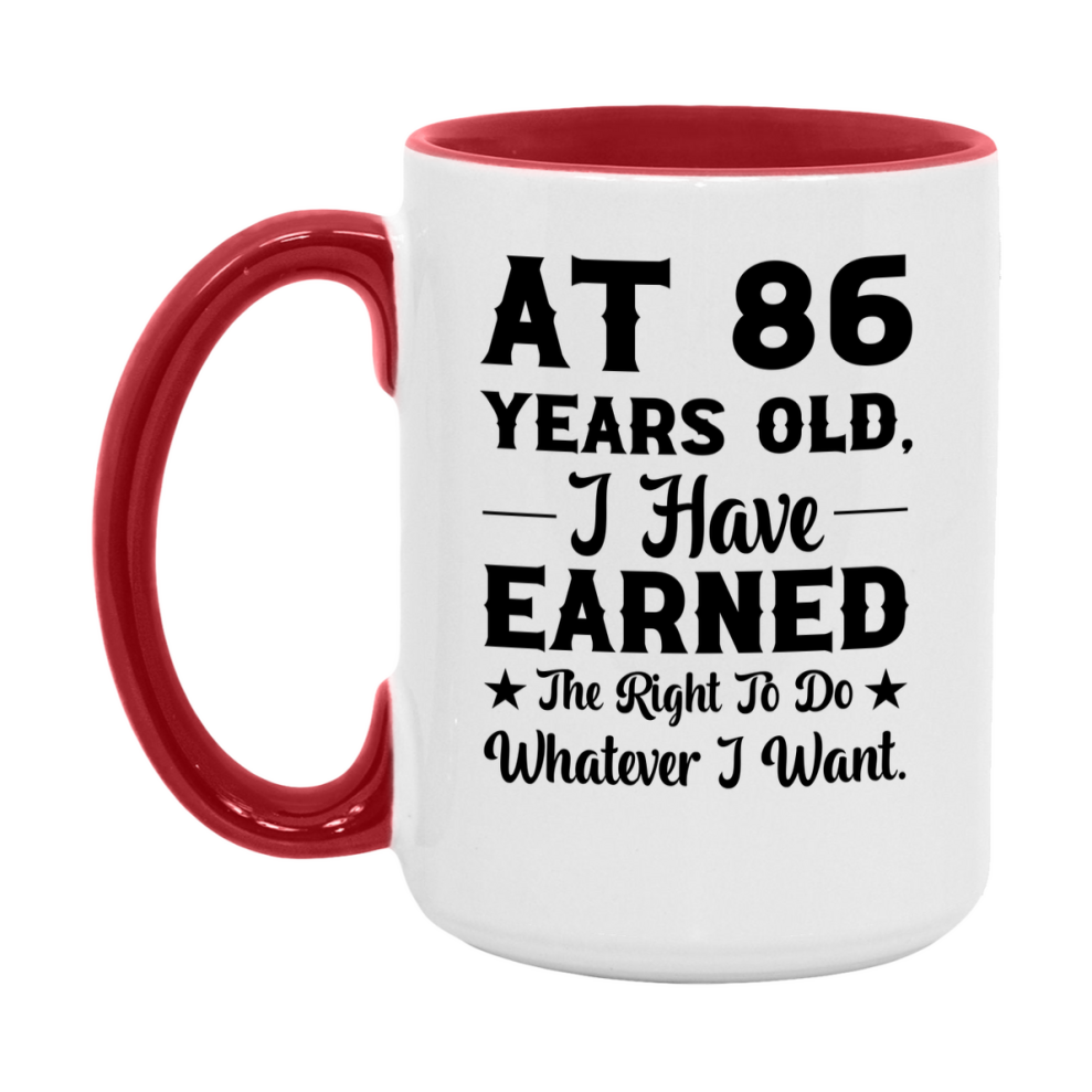 Birthday Gift for 86 Year Old Men and Women, Funny Coffee Mug, 11oz or 15oz Ceramic White Cup