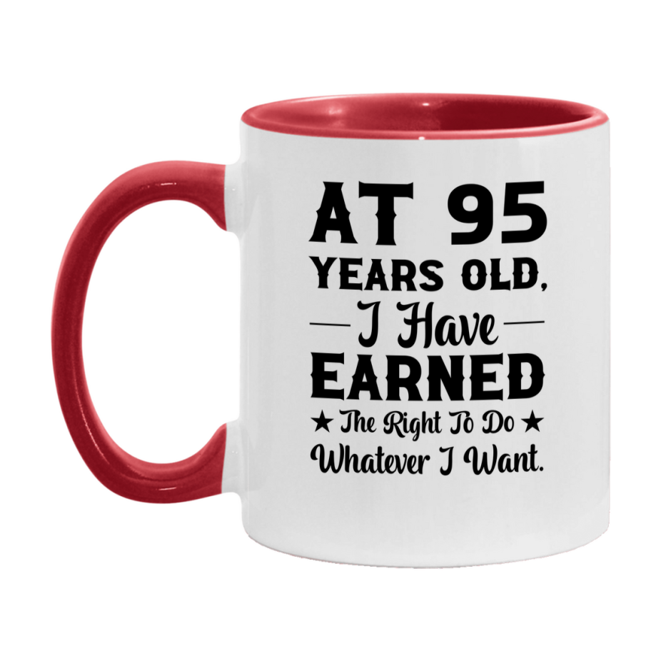 Birthday Gift for 95 Year Old Men and Women, Funny Coffee Mug, 11oz or 15oz Ceramic White Cup