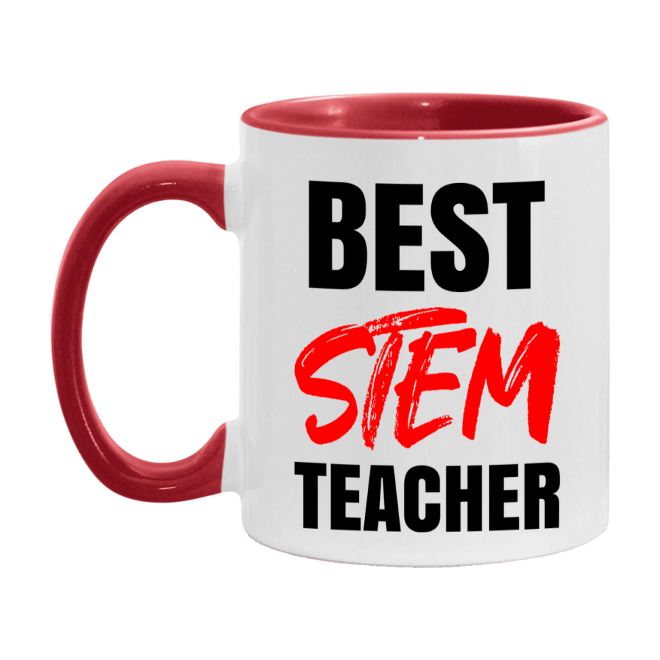 Teacher Superlative Mug, Best Stem Teacher Gift, 11oz or 15oz White Ceramic Coffee Cup for Stem Teacher