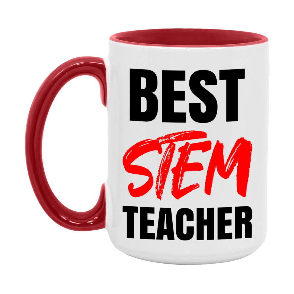 Teacher Superlative Mug, Best Stem Teacher Gift, 11oz or 15oz White Ceramic Coffee Cup for Stem Teacher