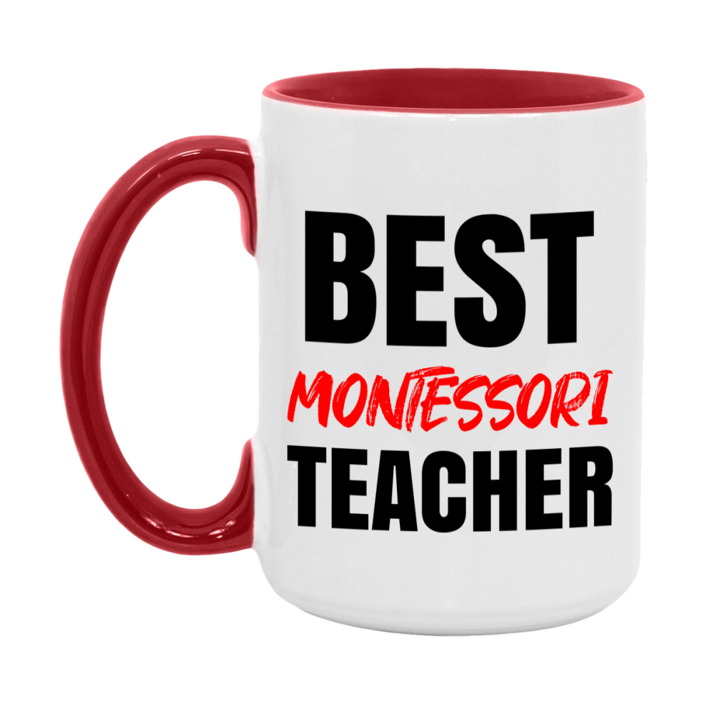 Teacher Superlative Mug, Best Montessori Teacher Gift, 11oz or 15oz White Ceramic Coffee Cup for Montessori Teacher
