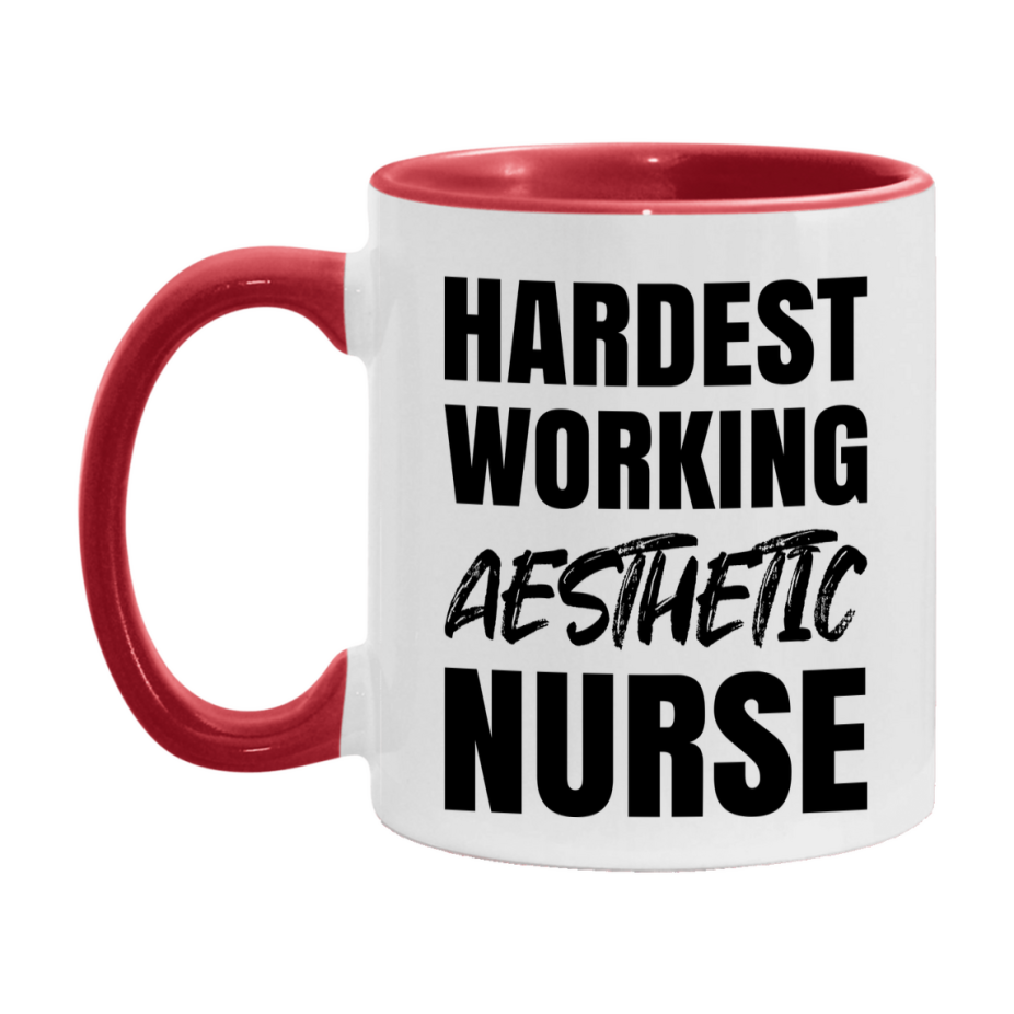 Nurse Superlative Mug, Hardest Working Aesthetic Nurse Gift, 11oz or 15oz Ceramic Coffee Cup Gift