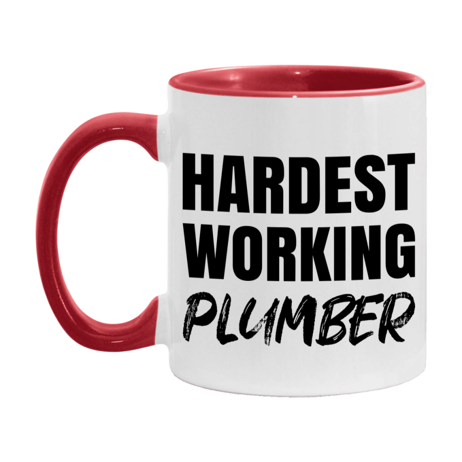 Plumber Superlative Mug, Hardest Working Plumber, 11oz or 15oz Ceramic Coffee Mug, Double-Sided Cup, Gift for Plumber, Coworker Gift, Boss Gift