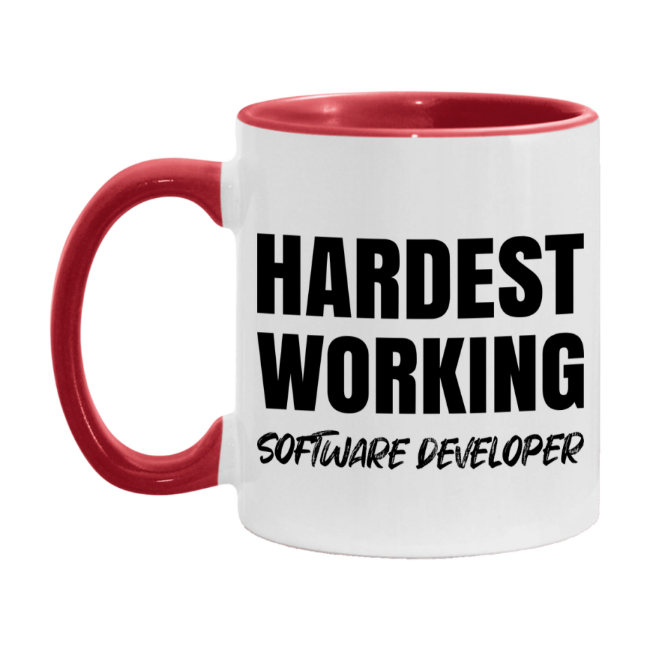 Software Developer Superlative Mug, Hardest Working Software Developer, 11oz or 15oz Ceramic Coffee Mug, Double-Sided Cup, Gift for Software Developer, Coworker Gift, Boss Gift