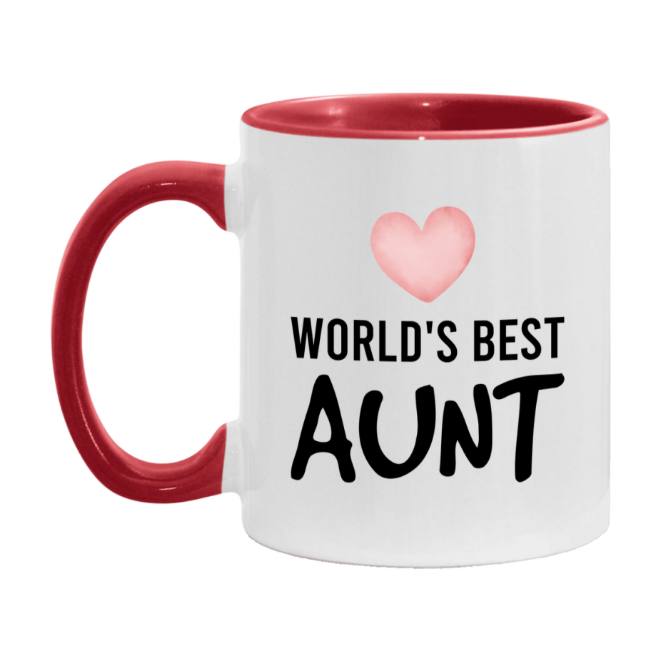 World's Best Aunt Mug, Aunt Superlative Coffee Mug, 11oz or 15oz Ceramic Cup, Gift for Aunt