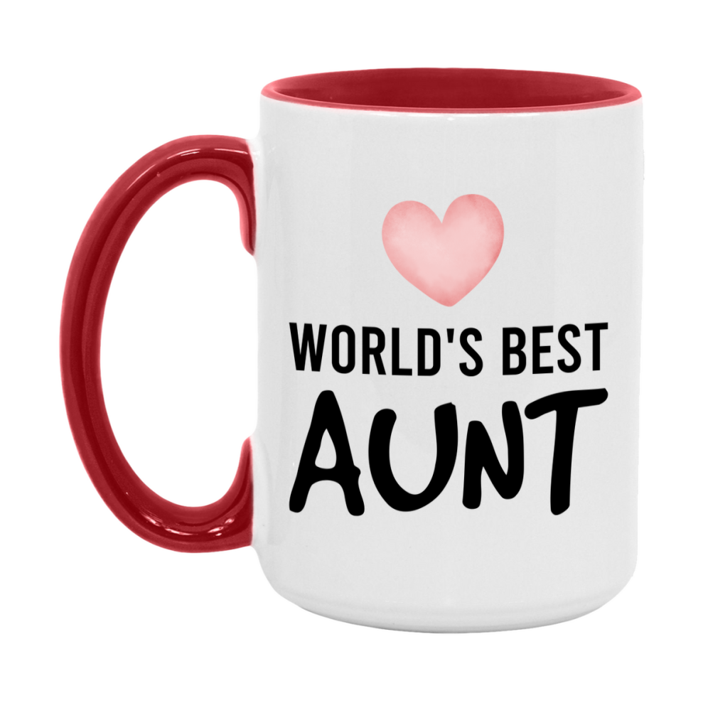 World's Best Aunt Mug, Aunt Superlative Coffee Mug, 11oz or 15oz Ceramic Cup, Gift for Aunt