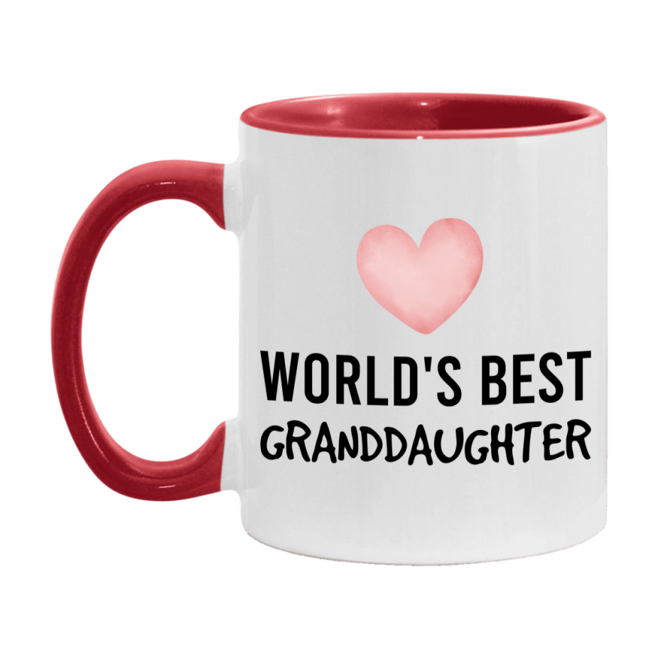 World's Best Granddaughter Mug, Granddaughter Superlative Coffee Mug, 11oz or 15oz Ceramic Cup, Gift for Granddaughter