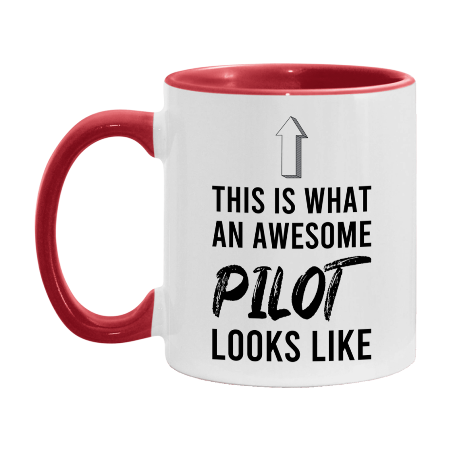 Funny Pilot Mug - This Is What An Awesome Pilot Looks Like - 11oz or 15oz Ceramic Coffee Cup - Novelty Gift for Pilot Professionals