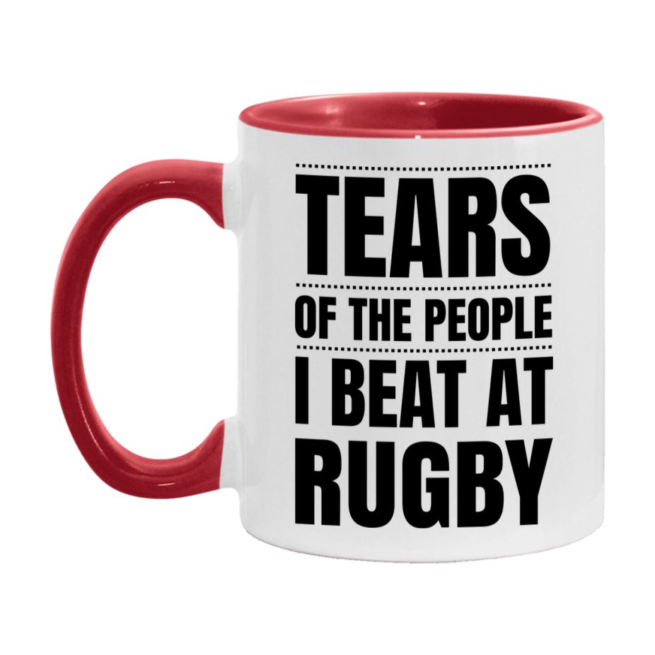 Funny Rugby Mug - "Tears Of The People I Beat At Rugby" - 11Oz Or 15Oz Ceramic Coffee Cup