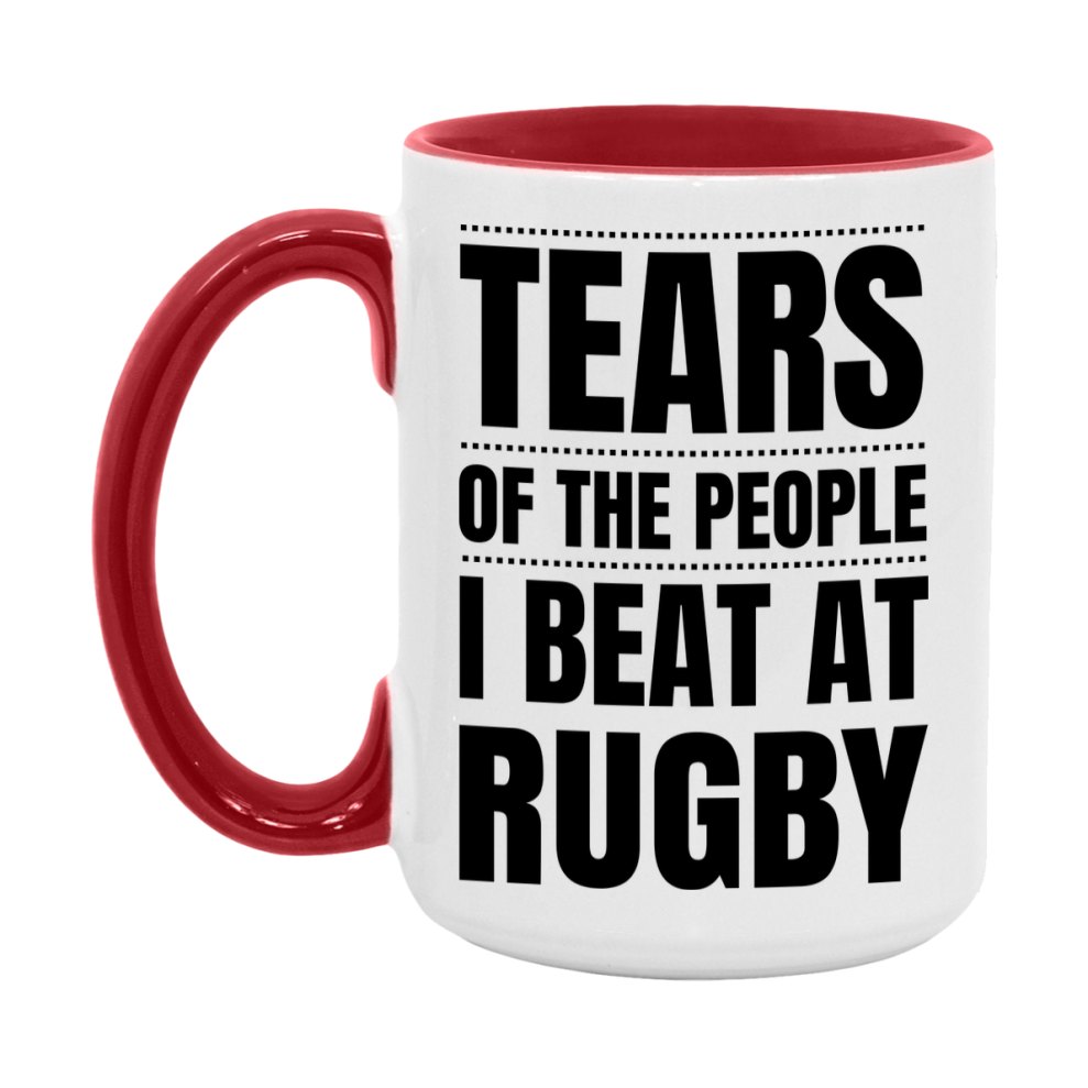 Funny Rugby Mug - "Tears Of The People I Beat At Rugby" - 11Oz Or 15Oz Ceramic Coffee Cup
