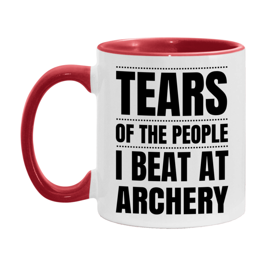 Funny Archery Mug - "Tears Of The People I Beat At Archery" - 11Oz Or 15Oz Ceramic Coffee Cup
