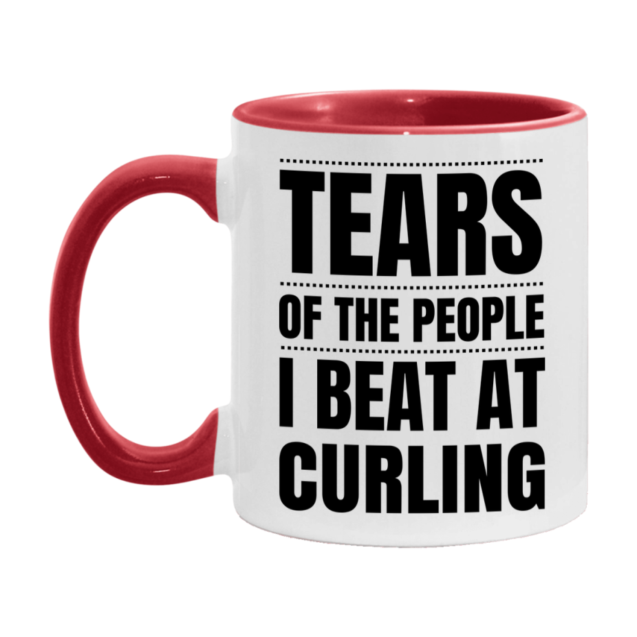 Funny Curling Mug - "Tears Of The People I Beat At Curling" - 11Oz Or 15Oz Ceramic Coffee Cup