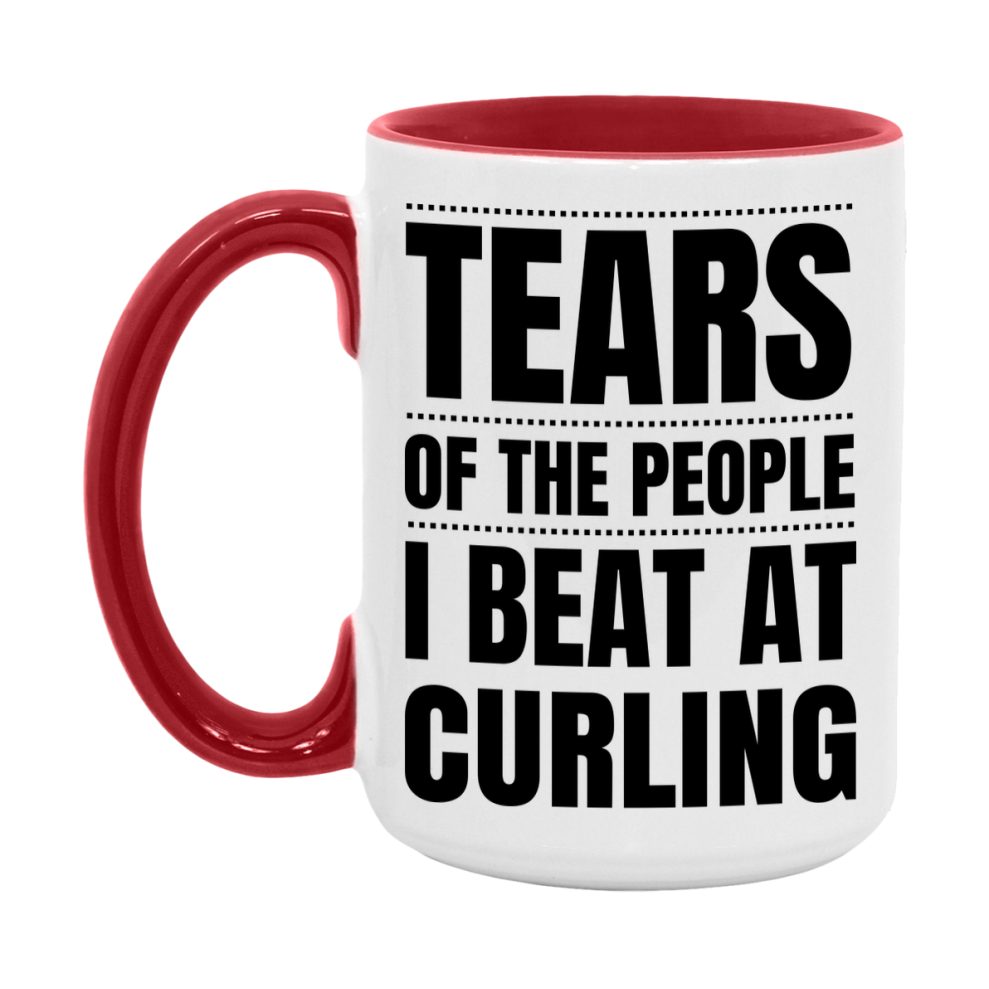 Funny Curling Mug - "Tears Of The People I Beat At Curling" - 11Oz Or 15Oz Ceramic Coffee Cup