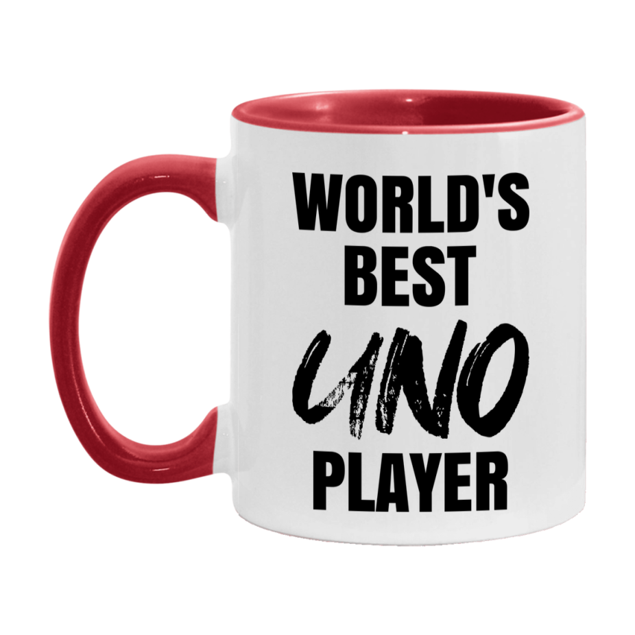 World's Best Uno Player Mug, Funny Card Game Player Gift, 11Oz Or 15Oz White Ceramic Mug