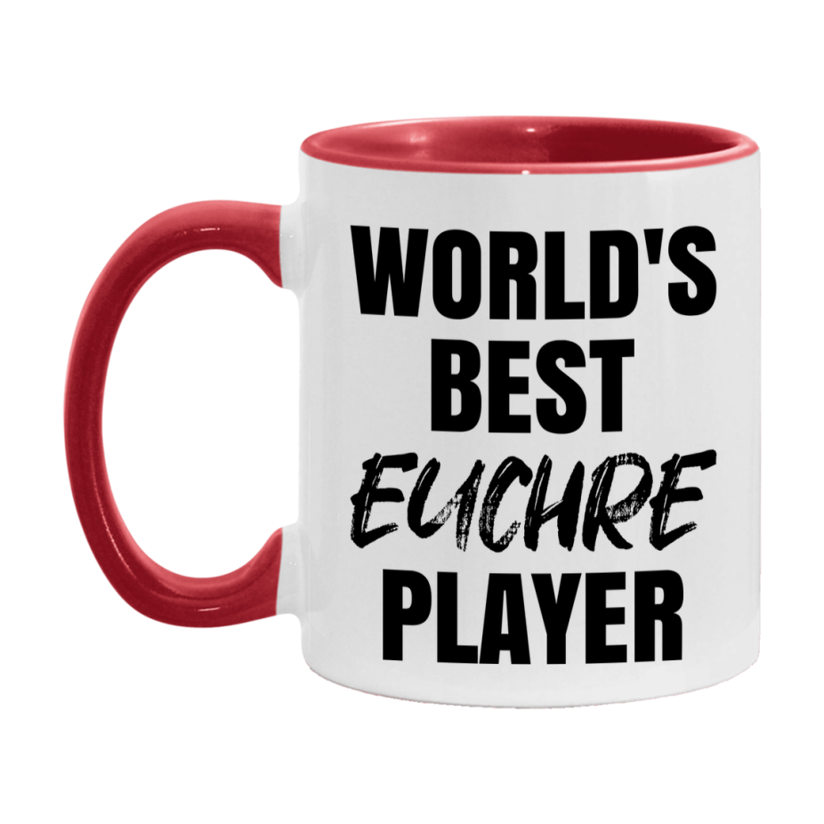 World's Best Euchre Player Mug, Funny Card Game Player Gift, 11Oz Or 15Oz White Ceramic Mug