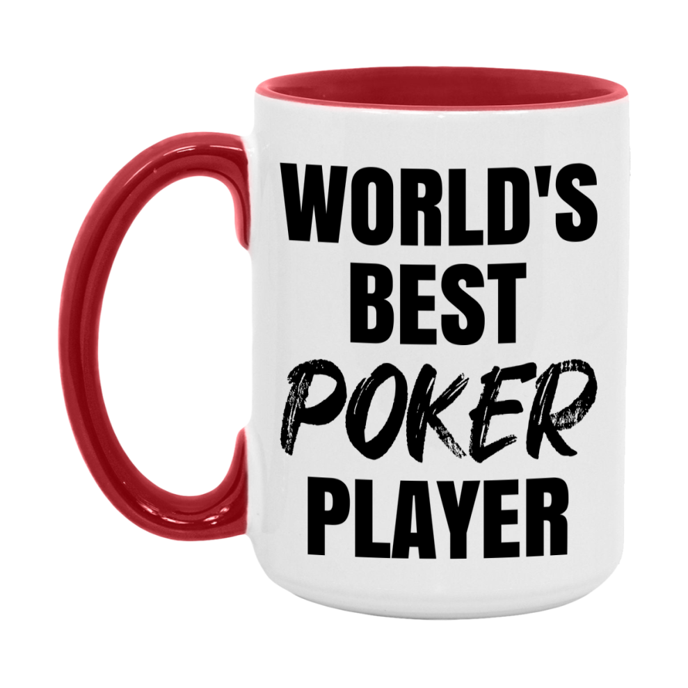 World's Best Poker Player Mug, Funny Card Game Player Gift, 11Oz Or 15Oz White Ceramic Mug