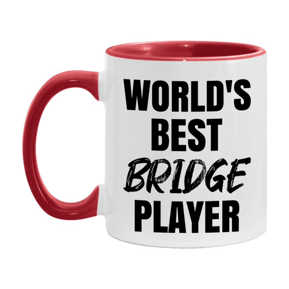 World's Best Bridge Player Mug, Funny Card Game Player Gift, 11Oz Or 15Oz White Ceramic Mug