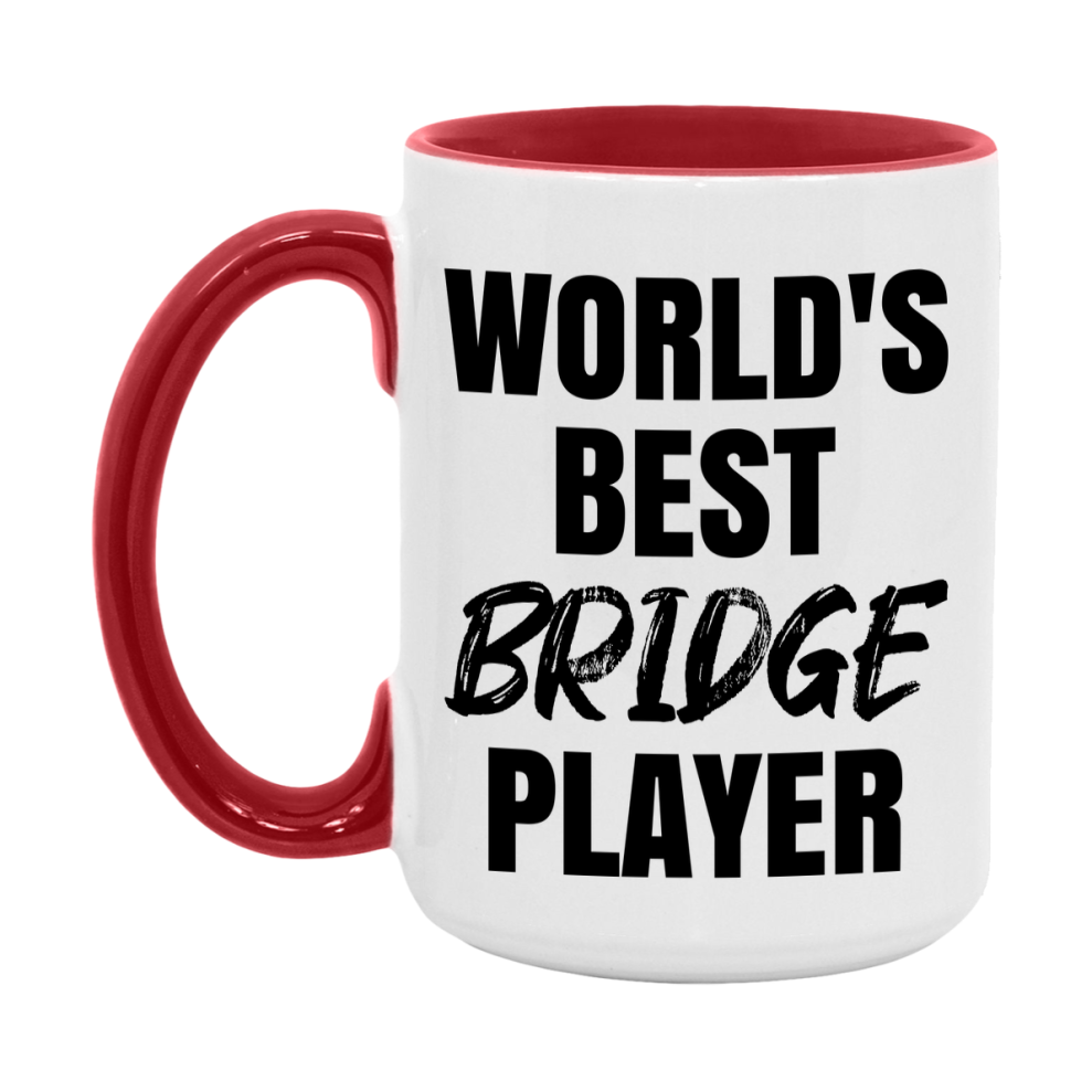World's Best Bridge Player Mug, Funny Card Game Player Gift, 11Oz Or 15Oz White Ceramic Mug