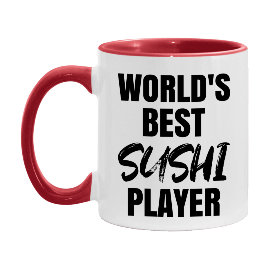 World's Best Sushi Player Mug, Funny Card Game Player Gift, 11Oz Or 15Oz White Ceramic Mug