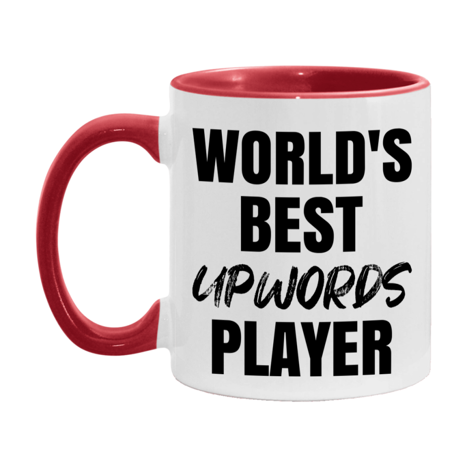 World's Best Upwords Player Mug, Funny Card Game Player Gift, 11Oz Or 15Oz White Ceramic Mug