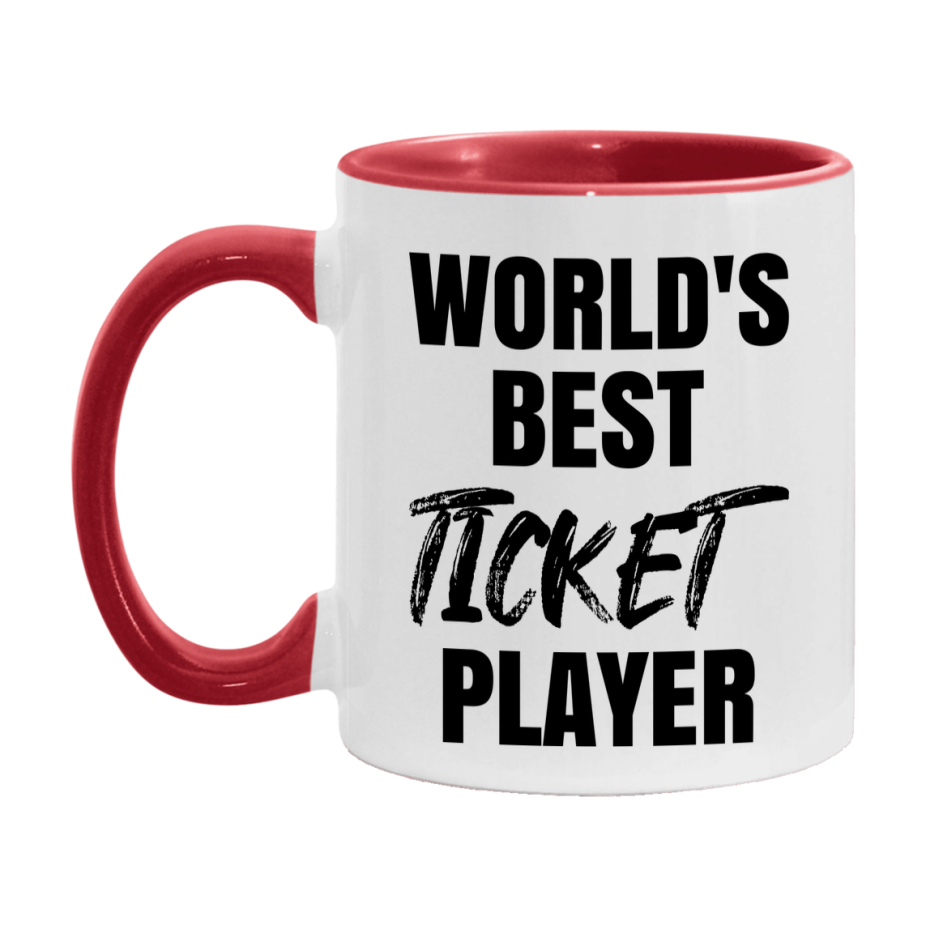 World's Best Ticket Player Mug, Funny Game Board Gift, 11Oz Or 15Oz White Ceramic Mug
