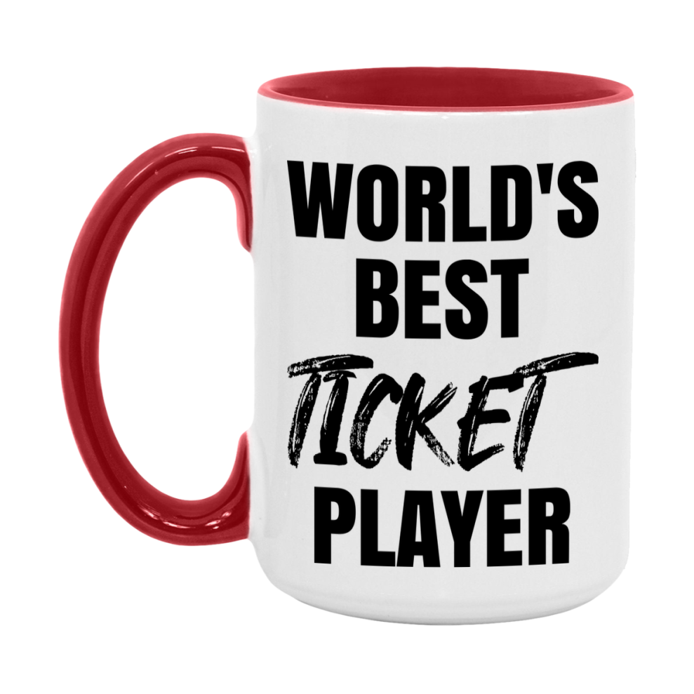 World's Best Ticket Player Mug, Funny Game Board Gift, 11Oz Or 15Oz White Ceramic Mug