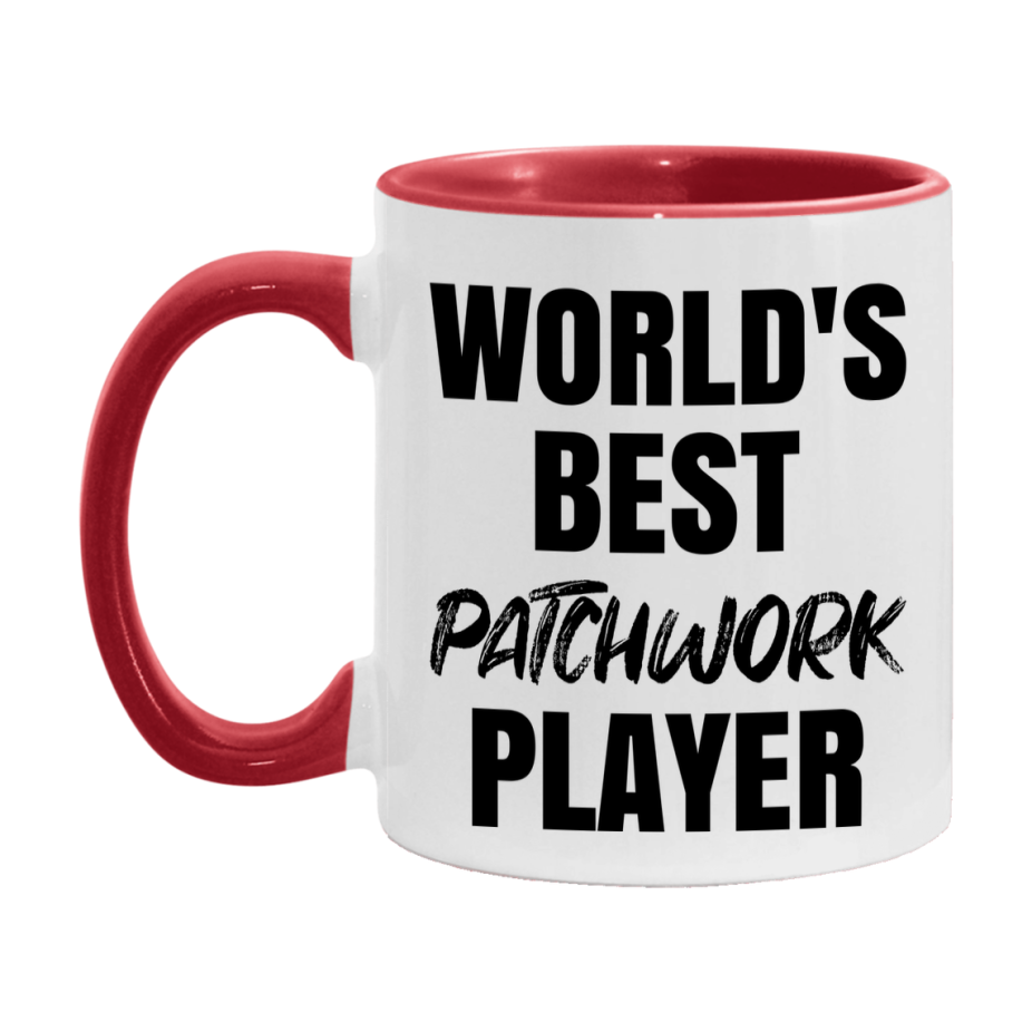 World's Best Patchwork Player Mug, Funny Game Board Gift, 11Oz Or 15Oz White Ceramic Mug