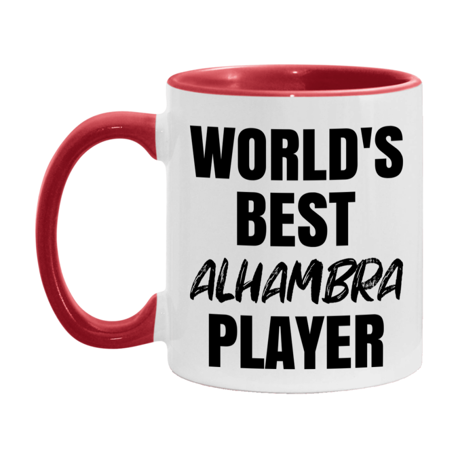 World's Best Alhambra Player Mug, Funny Game Board Gift, 11Oz Or 15Oz White Ceramic Mug